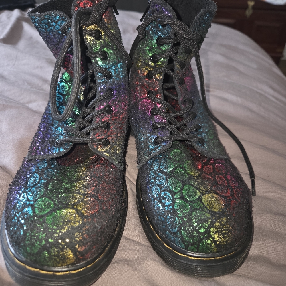 Dr. Martens Black Combat Moto Boots with Chunky Sole